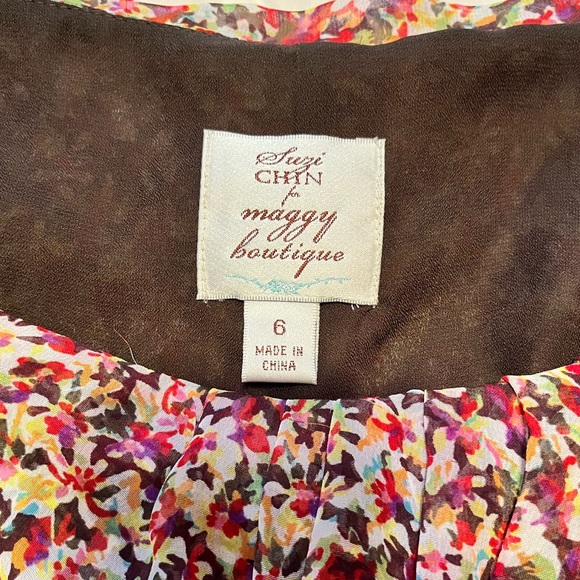 Suzi Chin for Maggy Boutique Floral Dress size 6 - Picture 4 of 7